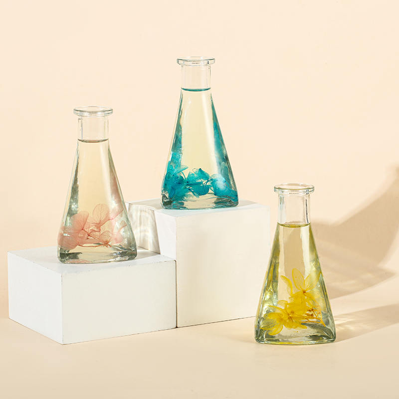 Dreieckige Flasche mit getrockneten Weinreben, kein Feuer, Aromatherapie-Schilfdiffusor für den Innenbereich