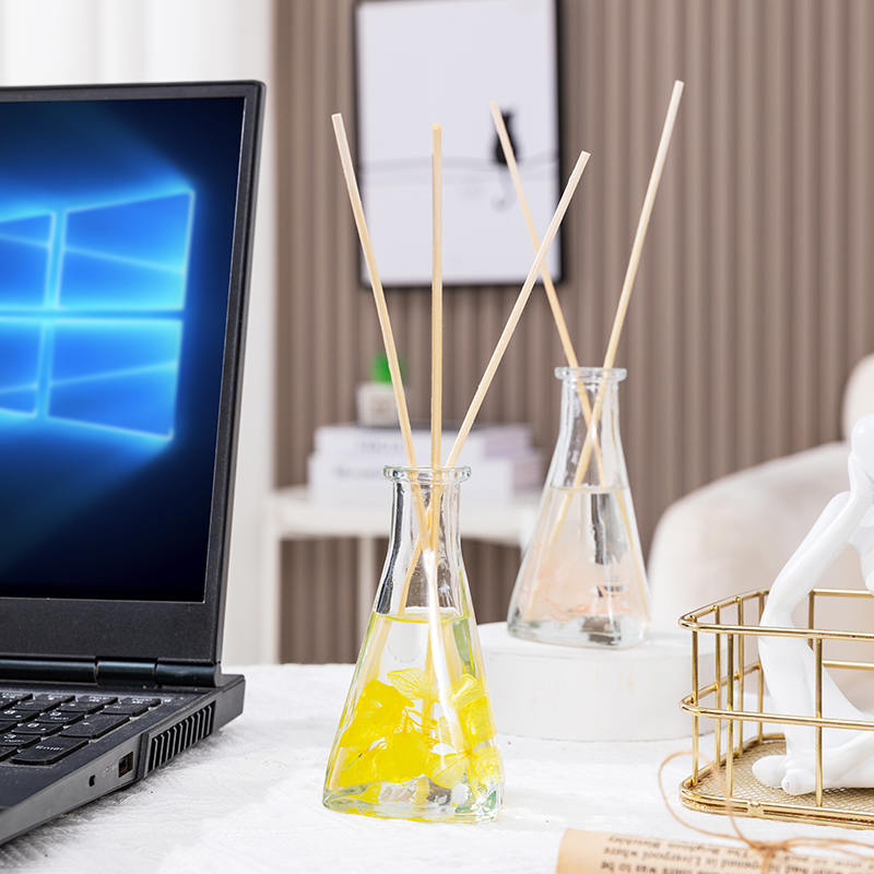 Dreieckige Flasche mit getrockneten Weinreben, kein Feuer, Aromatherapie-Schilfdiffusor für den Innenbereich
