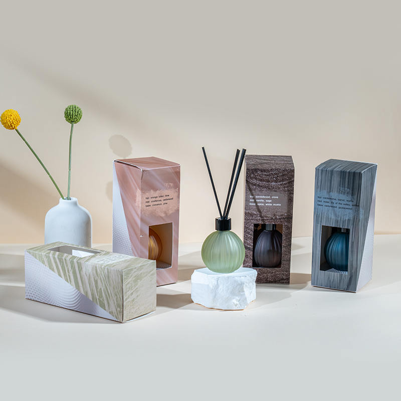 Kleine Glasbirne mit vertikalen Streifen, verdampfende Flasche, Reed-Diffusor – Hersteller von Reed-Diffusoren für den Heimduft