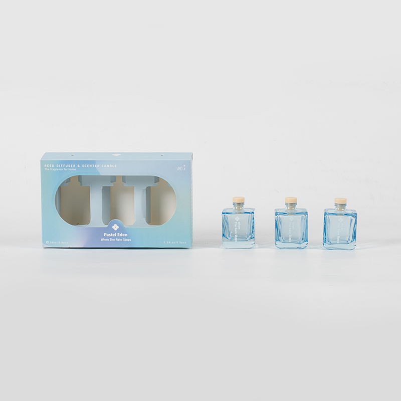 3-teiliges quadratisches Fläschchen-Red-Diffusor-Set, 3-teiliges Aroma-Set