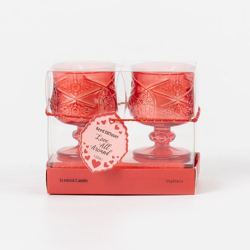 Valentine Classic Stylsh Cup Duftkerze 2-teiliges Set – Hersteller von Ogranic-Öko-Sojawachskerzen-Sets