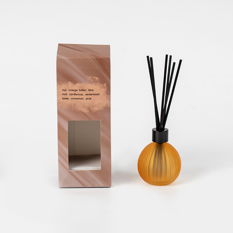 Kleine Glasbirne mit vertikalen Streifen, verdampfende Flasche, Reed-Diffusor – Hersteller von Reed-Diffusoren für den Heimduft