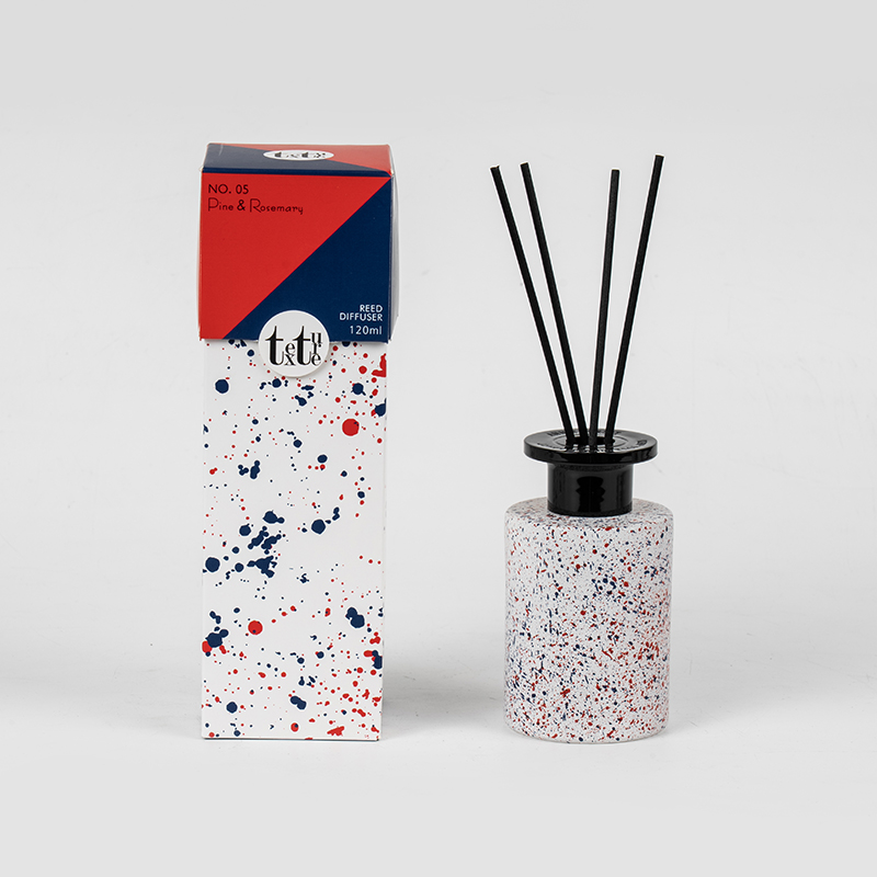 Klassischer runder, hoher Glasflaschen-Diffusor mit Duftstäbchen für Zuhause