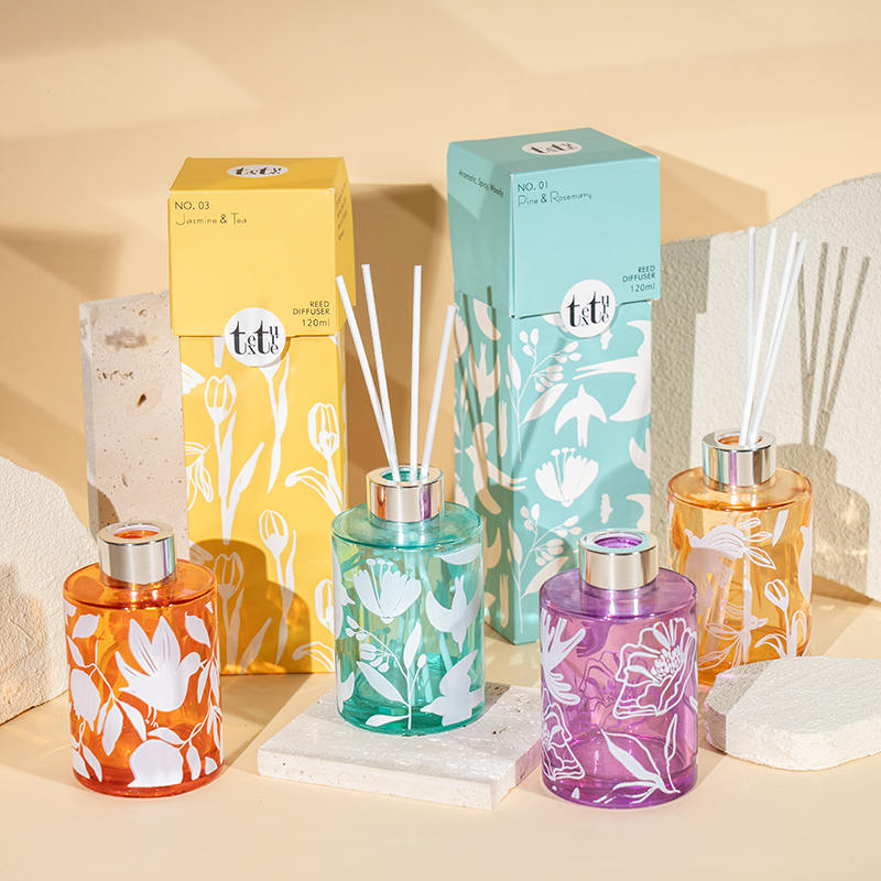 Klassischer, hoher, runder Fläschchen-Diffusor mit Aufdruck