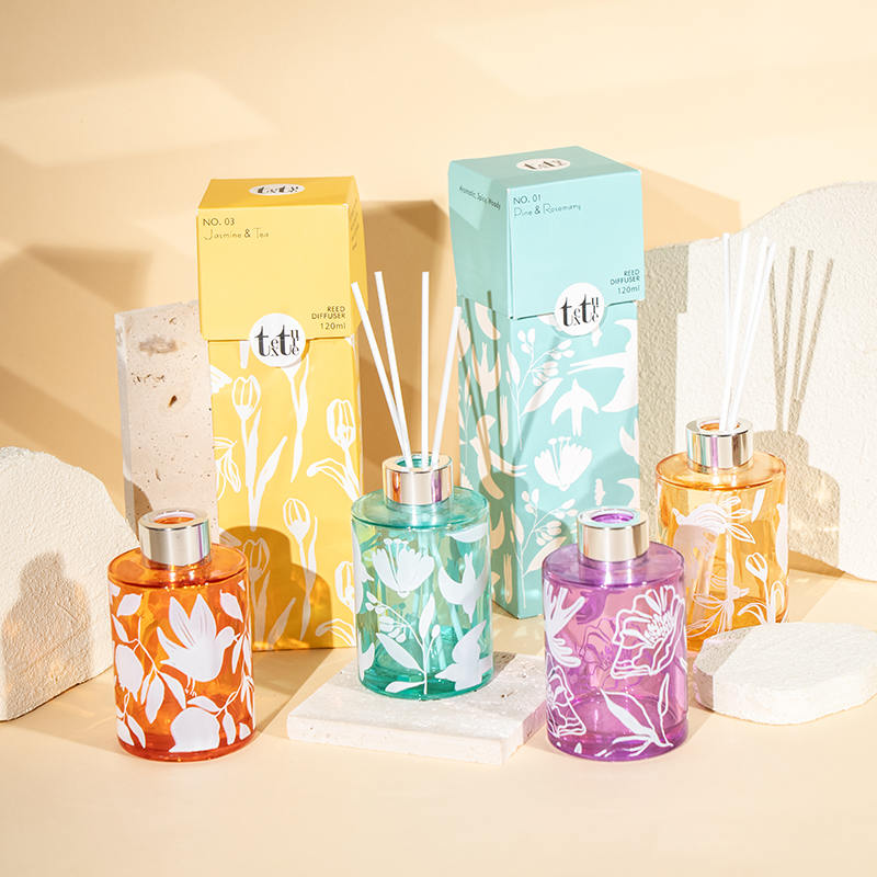 Klassischer, hoher, runder Fläschchen-Diffusor mit Aufdruck