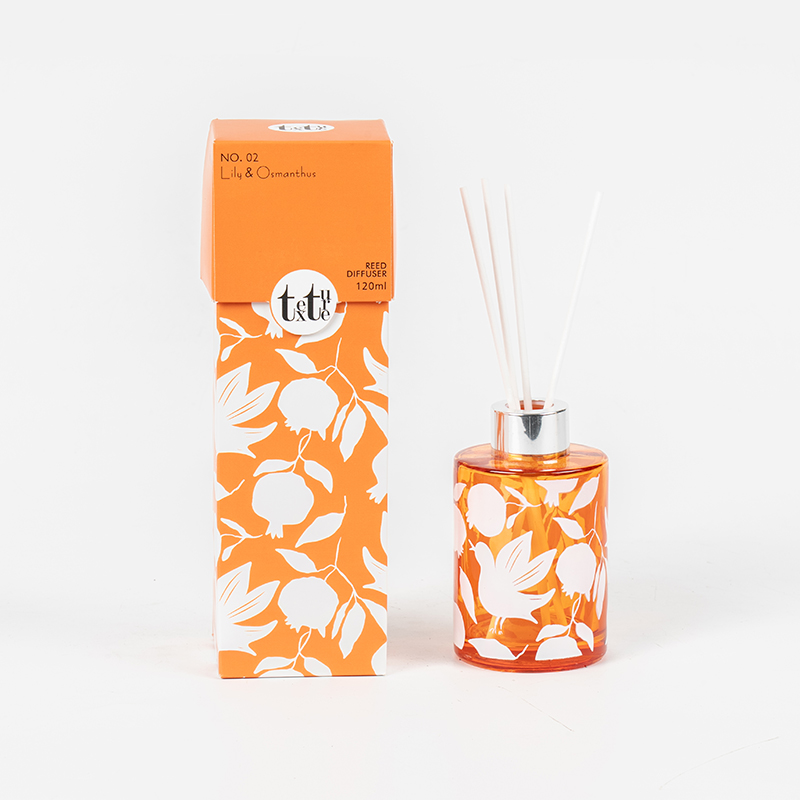 Klassischer, hoher, runder Fläschchen-Diffusor mit Aufdruck